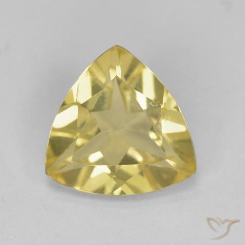 Béryl Jaune terreux naturelle Trillion, 1.25 ct, VVS-VS