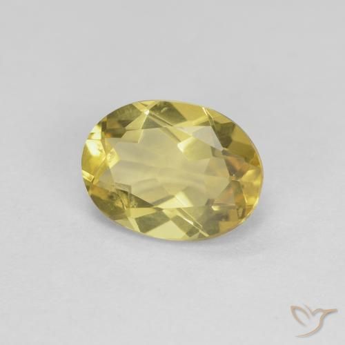 Béryl Jaune moyen naturelle ovale, 1.58 ct, VVS