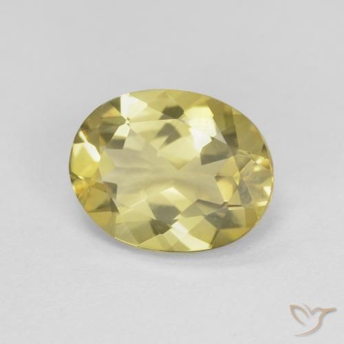 Béryl Jaune brunâtre naturelle ovale, 2.04 ct, VVS