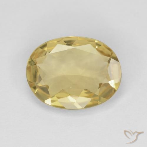 2.16ct Naturel Jaune moyen Béryl, ovale, VVS
