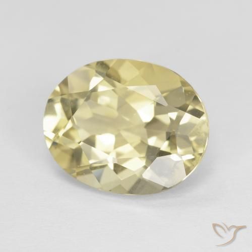 Béryl Jaune Dijon naturelle ovale, 3.27 ct, VVS