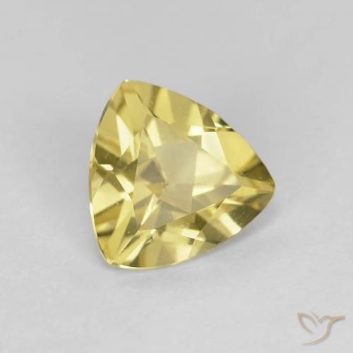 Béryl Jaune terreux naturelle Trillion, 0.98 ct, VS