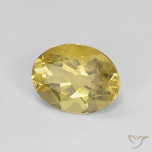 Béryl Jaune Dijon naturelle ovale, 1.74 ct, VS