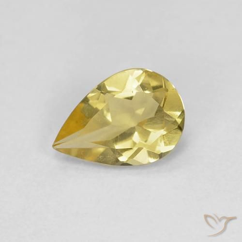 0.52ct Naturel Jaune Dijon Béryl, En forme de poire, VS