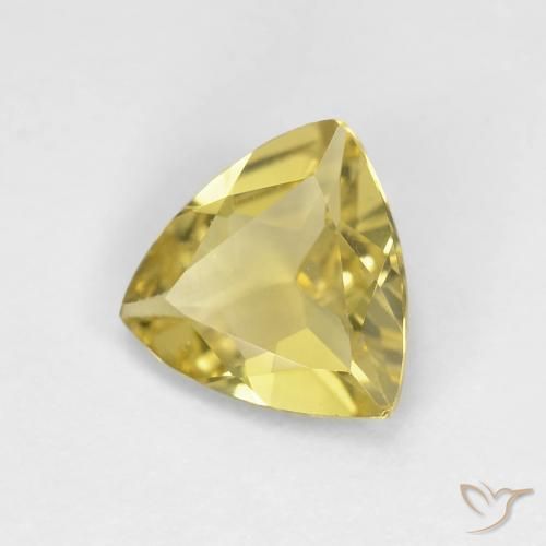 Béryl Jaune chaud naturelle Trillion, 1.22 ct, VS