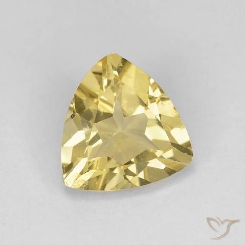 Béryl Jaune chaud naturelle Trillion, 1.37 ct, VS