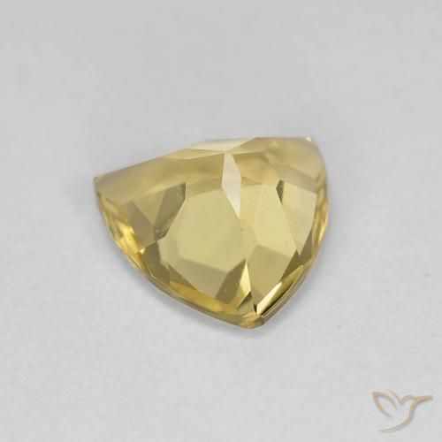 Béryl Jaune chaud naturelle Trillion, 1.37 ct, VS