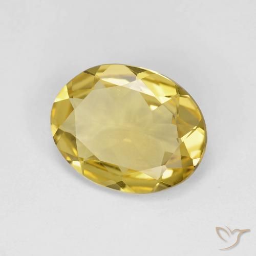 Béryl Jaune Dijon naturelle ovale, 2.47 ct, VVS