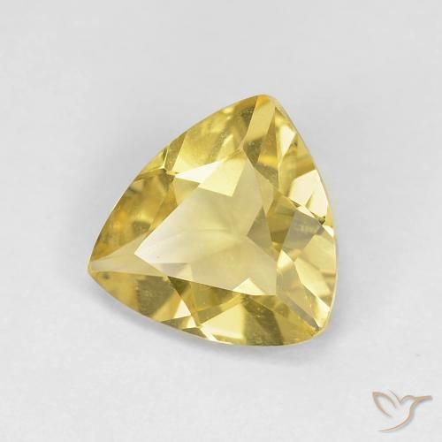 Béryl Jaune terreux naturelle Trillion, 1.33 ct, VS