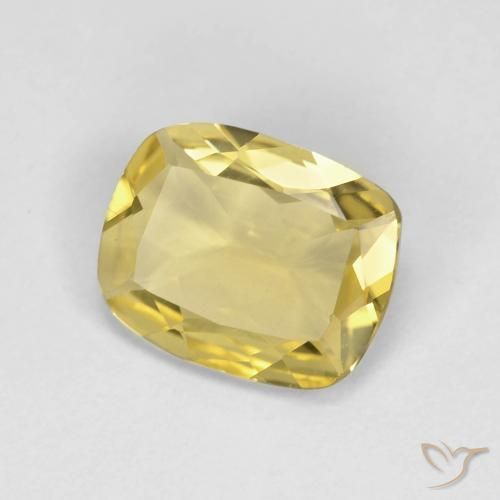 Béryl Jaune clair naturelle Coussin, 1.49 ct, VVS