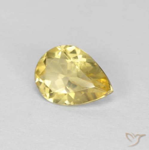 Béryl Doré léger naturelle En forme de poire, 0.81 ct, VVS