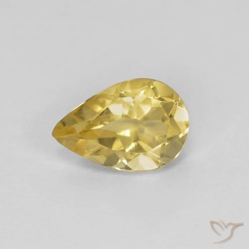 Béryl Jaune chaud naturelle En forme de poire, 0.60 ct, VS