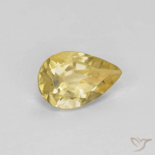 Béryl Jaune chaud naturelle En forme de poire, 0.60 ct, VS