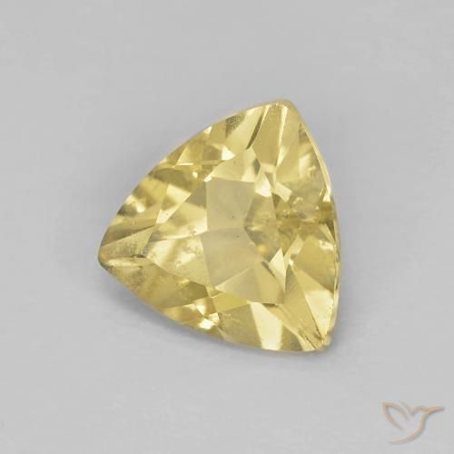 Béryl Jaune chaud naturelle Trillion, 0.85 ct, VS