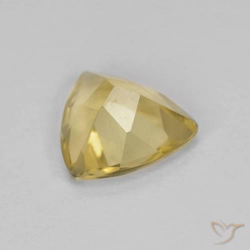 Béryl Jaune chaud naturelle Trillion, 0.85 ct, VS