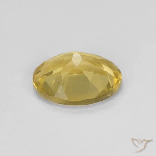 Béryl Jaune terreux naturelle ovale, 1.54 ct, VS