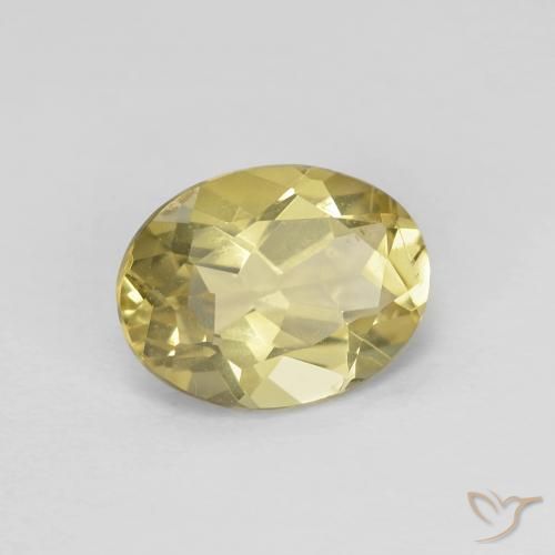 Béryl Jaune doré léger naturelle ovale, 1.33 ct, VS