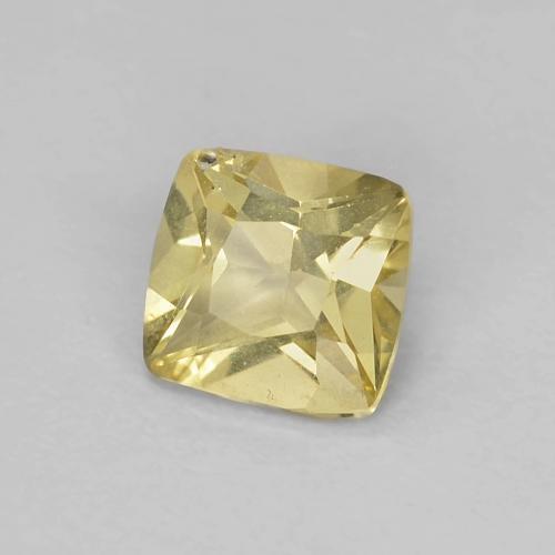 Béryl Jaune chaud naturelle Coupe coussin, 0.45 ct, VS