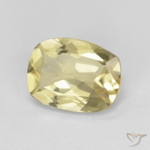 Béryl Jaune pâle naturelle Coussin, 1.62 ct, VVS-VS