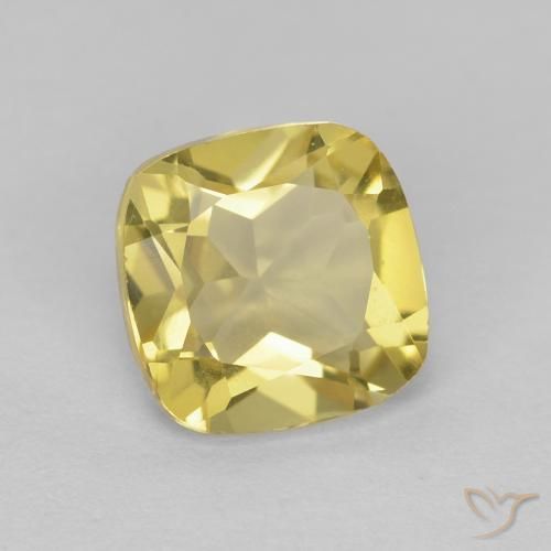 Béryl Jaune bourdon léger naturelle Coussin, 1.36 ct, VVS