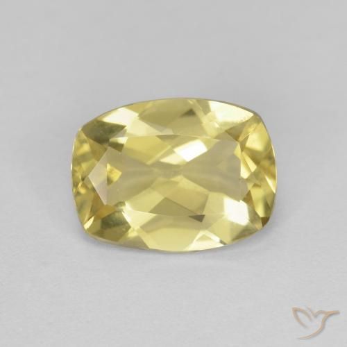 Béryl Jaune doré léger naturelle Coussin, 1.39 ct, VVS