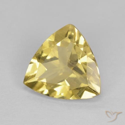 Béryl Jaune doré léger naturelle Trillion, 1.86 ct, VVS