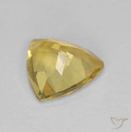 Béryl Jaune doré léger naturelle Trillion, 1.86 ct, VVS