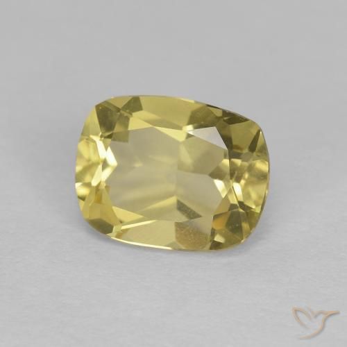Béryl Jaune clair naturelle Coussin, 1.22 ct, VVS
