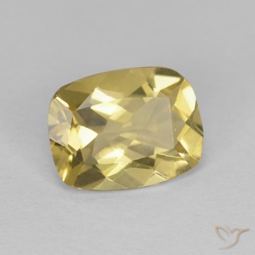 Béryl Jaune doré léger naturelle Coussin, 1.60 ct, VVS