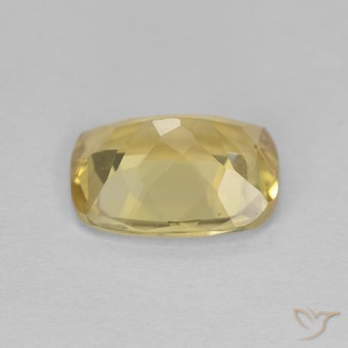 Béryl Jaune doré léger naturelle Coussin, 1.60 ct, VVS