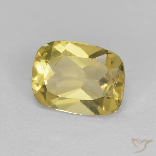 Béryl Jaune doré léger naturelle Coussin, 1.30 ct, VVS