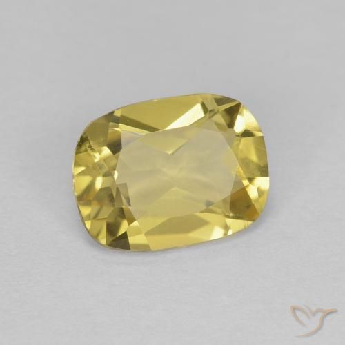 Béryl Jaune doré léger naturelle Coussin, 1.06 ct, VVS