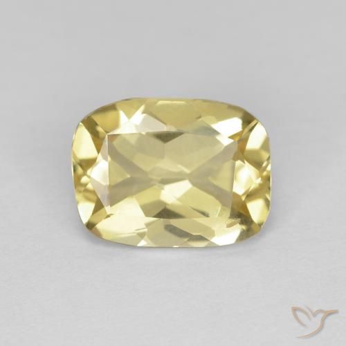 1.56ct Naturel Jaune terreux léger Béryl, Coussin, VVS-VS