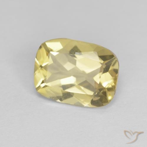 Béryl Jaune terreux léger naturelle Coussin, 1.56 ct, VVS-VS