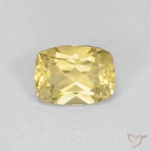 0.90ct Naturel Jaune terreux léger Béryl, Coussin, VS