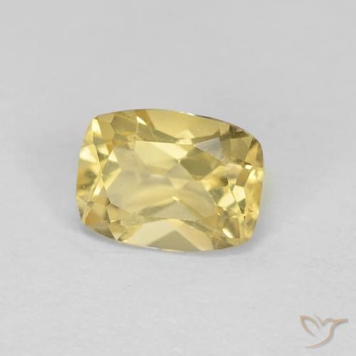 Béryl Jaune terreux léger naturelle Coussin, 0.90 ct, VS