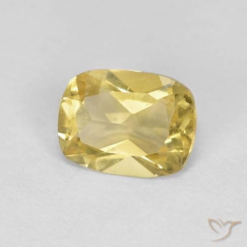 Béryl Jaune pâle naturelle Coussin, 1.11 ct, VS
