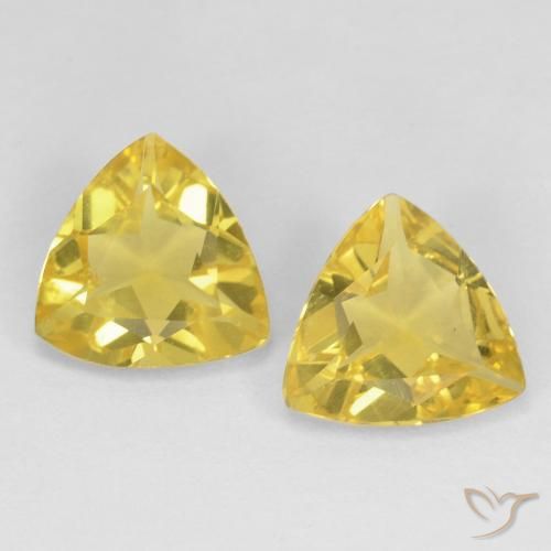 2.30ctw Naturel Jaune moyen Béryl, Trillion, VVS-VS