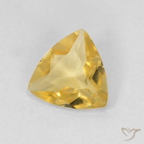 Béryl Jaune terreux naturelle Trillion, 0.82 ct, VVS