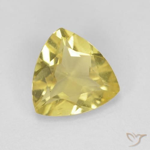Béryl Jaune terreux naturelle Trillion, 1.18 ct, VVS
