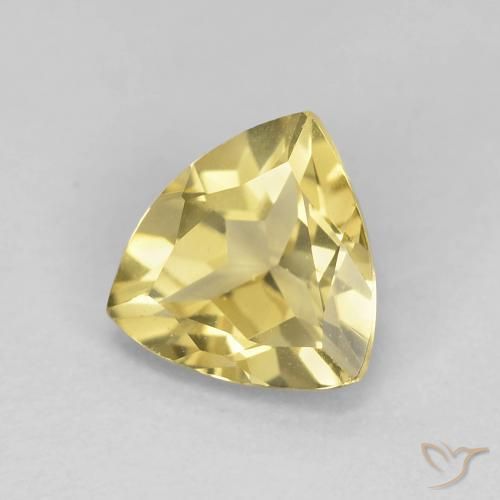 Béryl Jaune doré léger naturelle Trillion, 1.32 ct, VVS