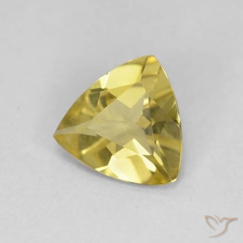 Béryl Jaune doré léger naturelle Trillion, 0.81 ct, VVS
