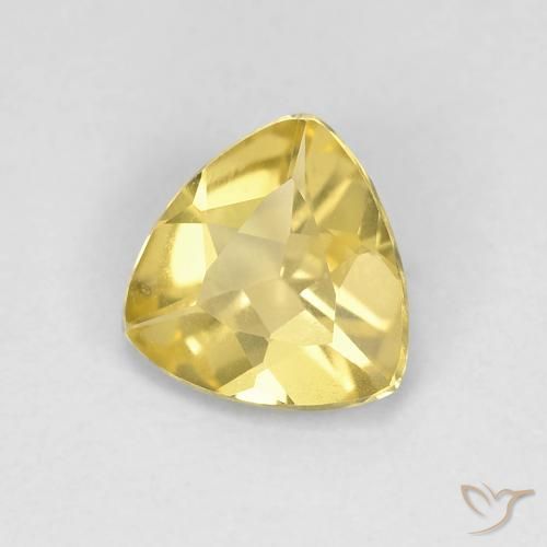 Béryl Jaune Toscane naturelle Trillion, 0.75 ct, VVS