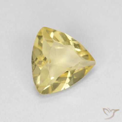 Béryl Jaune Toscane naturelle Trillion, 0.88 ct, VVS