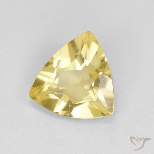 Béryl Jaune moelleux naturelle Trillion, 0.76 ct, VVS-VS
