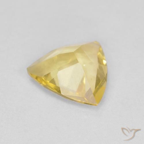 Béryl Jaune moelleux naturelle Trillion, 0.76 ct, VVS-VS