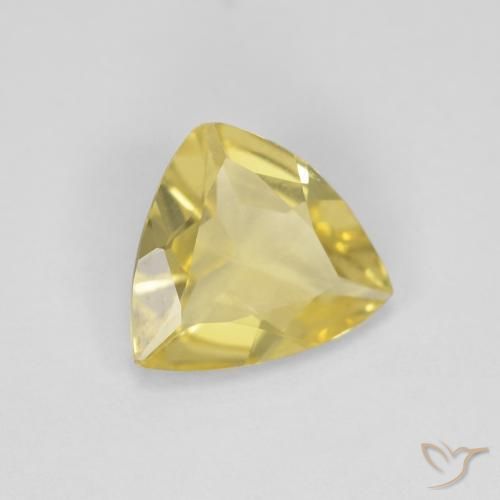 Béryl Jaune doré léger naturelle Trillion, 0.98 ct, VVS