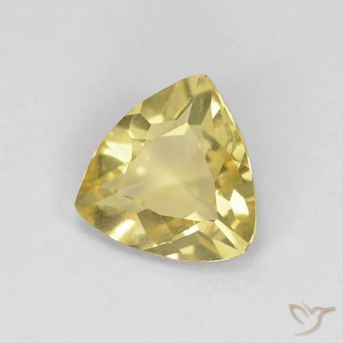 Béryl Jaune moelleux naturelle Trillion, 0.92 ct, VVS-VS