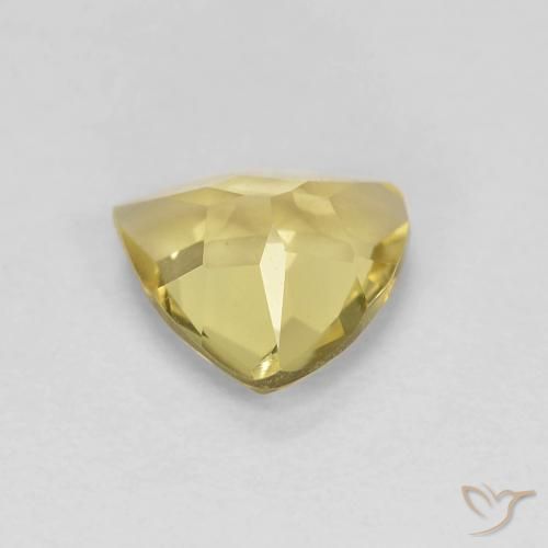 Béryl Jaune moelleux naturelle Trillion, 0.92 ct, VVS-VS