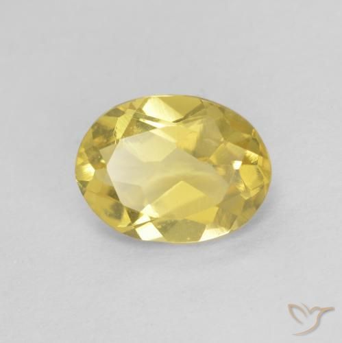 Béryl Jaune moyen naturelle ovale, 1.17 ct, VS